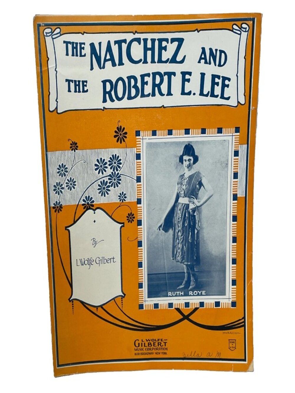 1923 The Natchez And The Robert E. Lee Sheet Music L. Wolfe Gilbert Ruth Roye